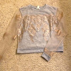 H&M sheer sleeved sweater